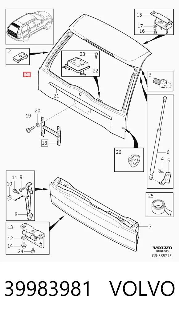 Porton trasero para Volvo XC90  