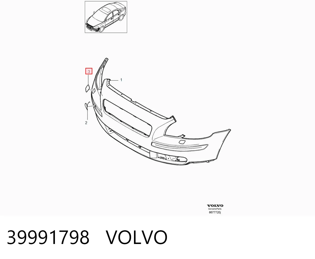39991798 Volvo Tapa de boquilla lavafaros delantero