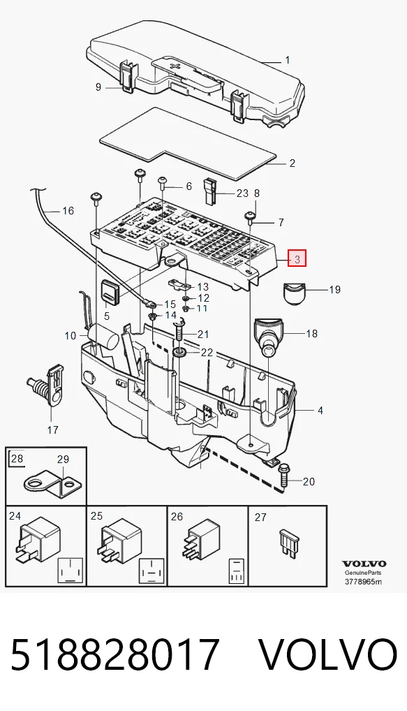 Caja de relés y fusibles para Volvo S80 I TS, TH, KV