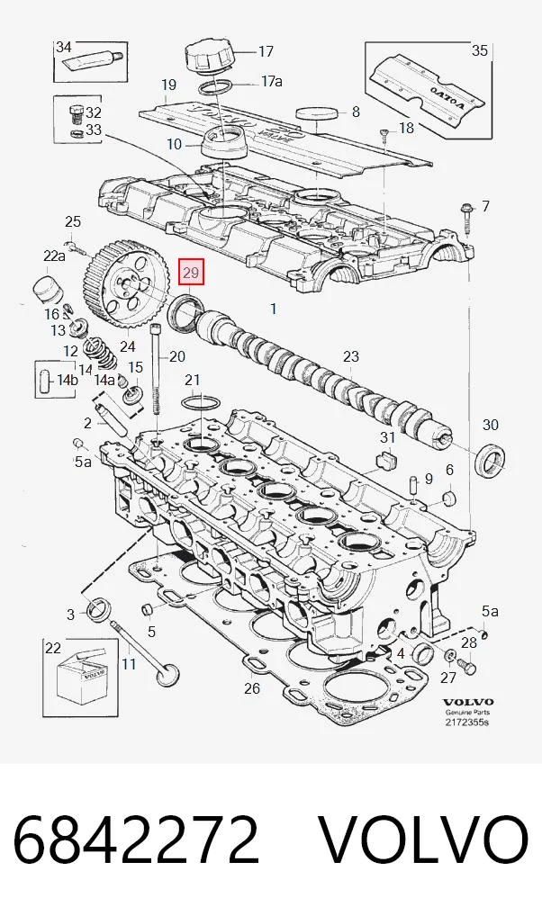 Comprar Retén delantero del árbol de levas Volvo S60 I RS, RH a bajo precio