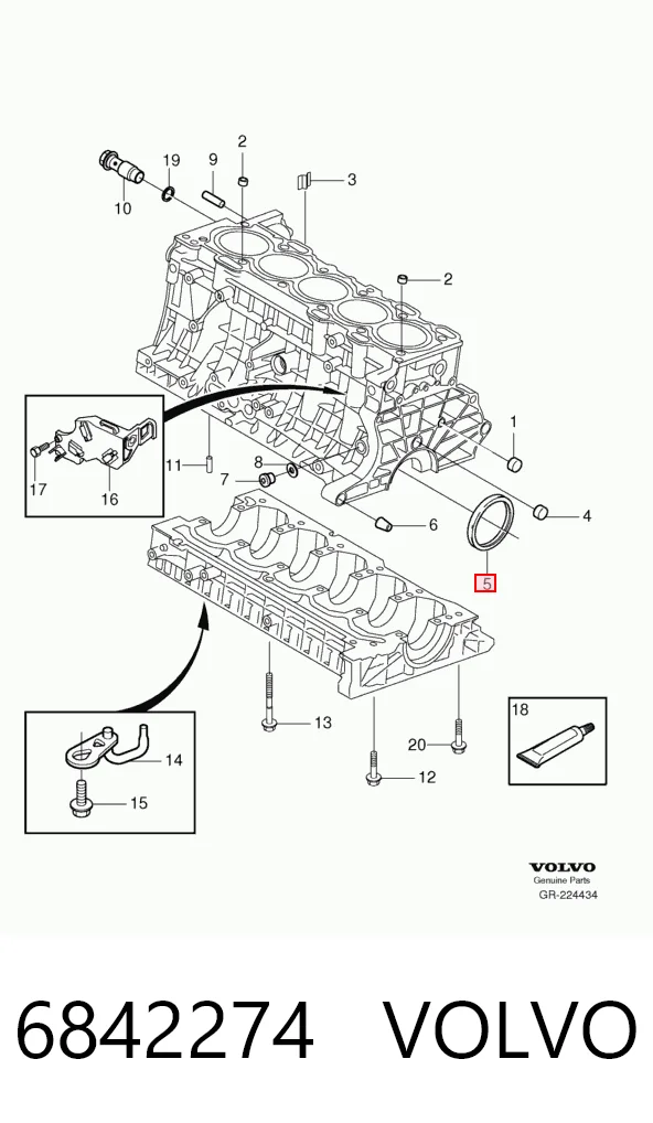 Comprar Retén de cigüeñal Volvo XC70 CROSS COUNTRY SZ, LZ