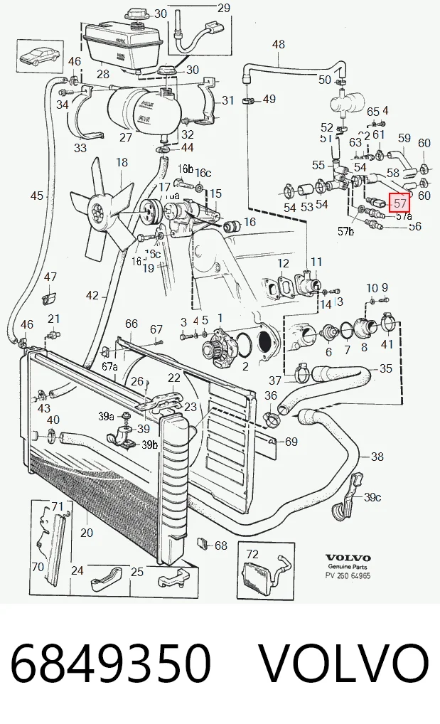 Sensor de temperatura del líquido refrigerante 6849350 VOLVO