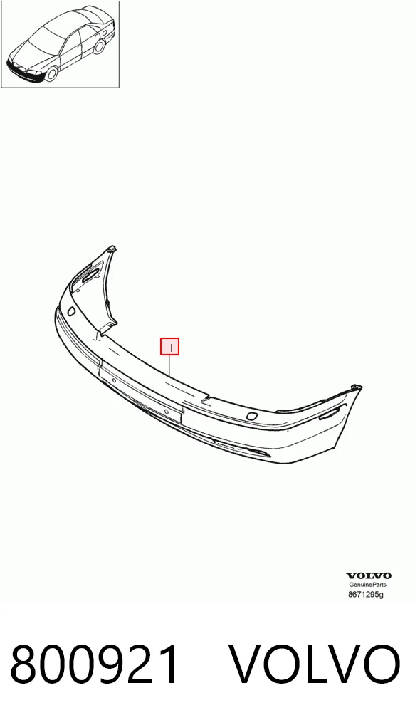800921 Volvo Paragolpes delantero
