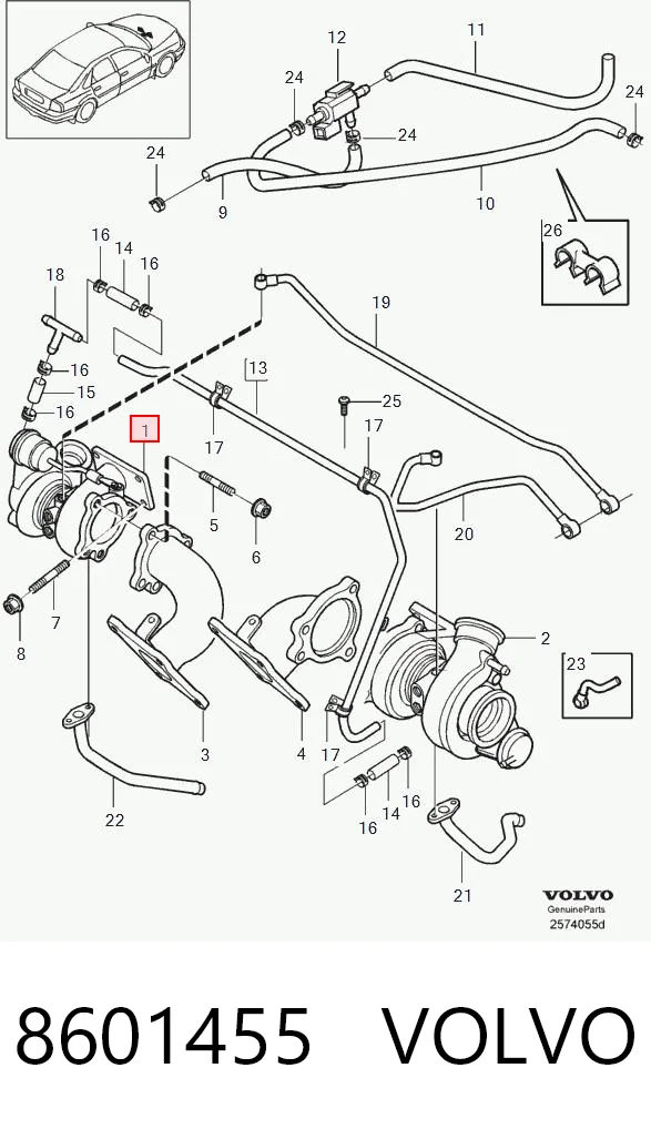 8601455 Volvo Turbo para motor