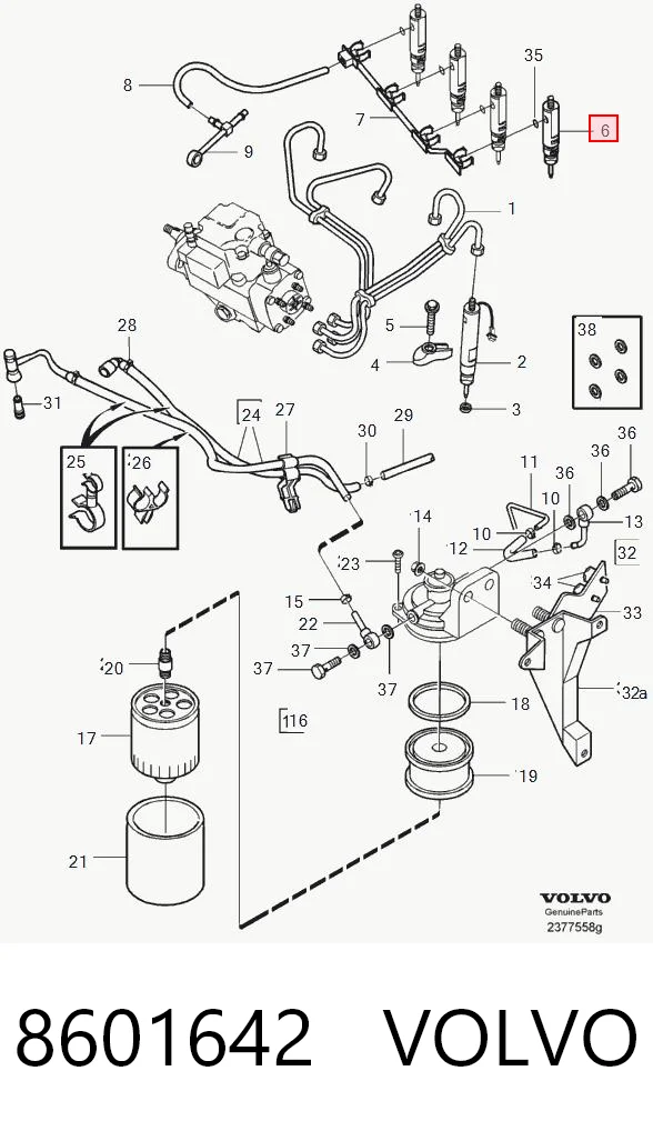 8601642 Volvo Inyector de combustible
