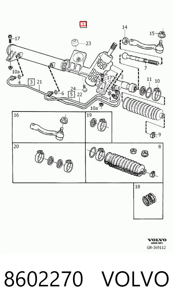 8602270 Volvo Cremallera caja de direccion