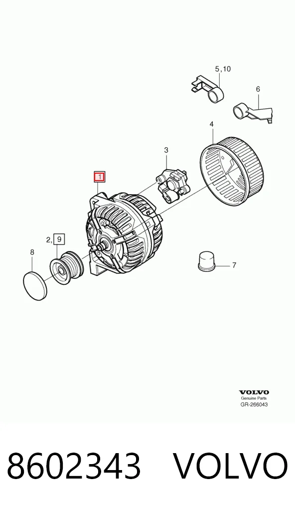 8602343 Volvo Alternador de coche
