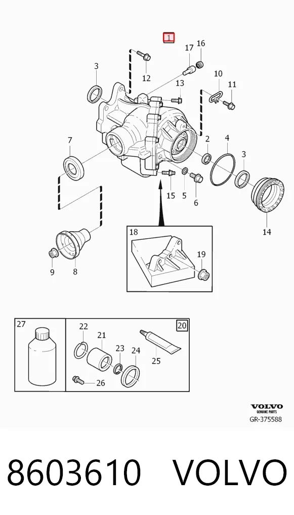 Caja de transferencia 8603610 VOLVO