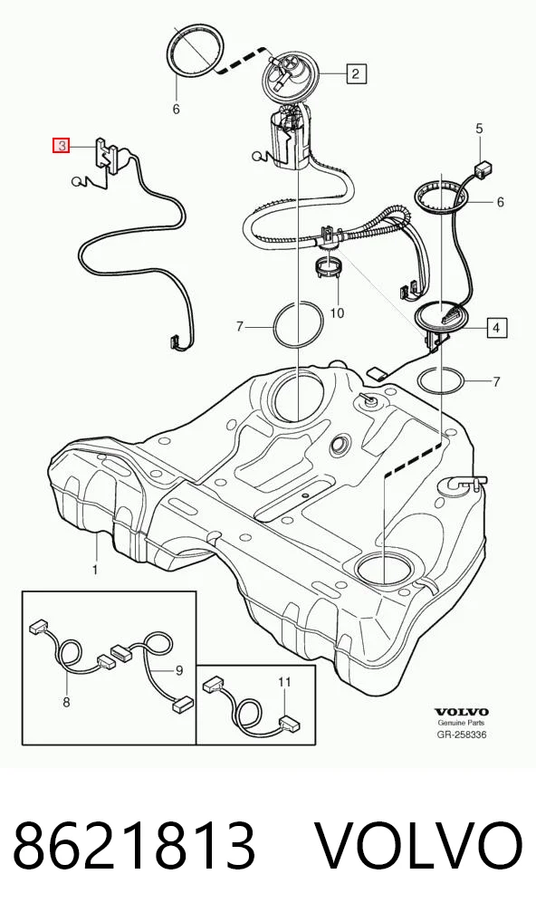 Sensor de nivel de combustible derecho 8621813 VOLVO