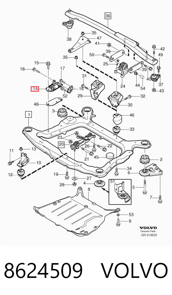 8624509 Volvo Soporte de motor derecho