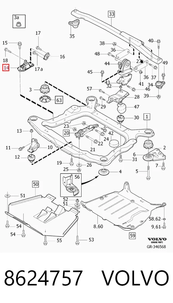 8624757 Volvo Soporte de motor derecho
