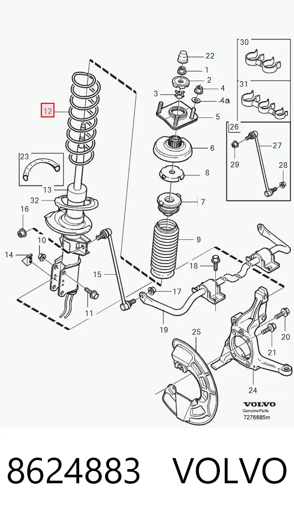 8624883 Volvo Muelle delantero