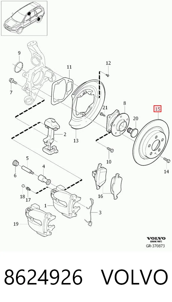 8624926 Volvo Freno de disco trasero