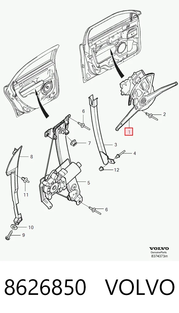  Mecanismo de elevalunas delantero derecha Volvo S80 1