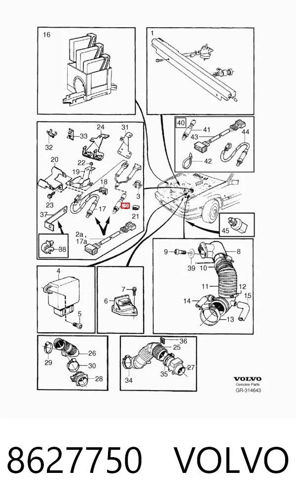 8627750 Volvo Sensor de oxígeno previo al catalizador