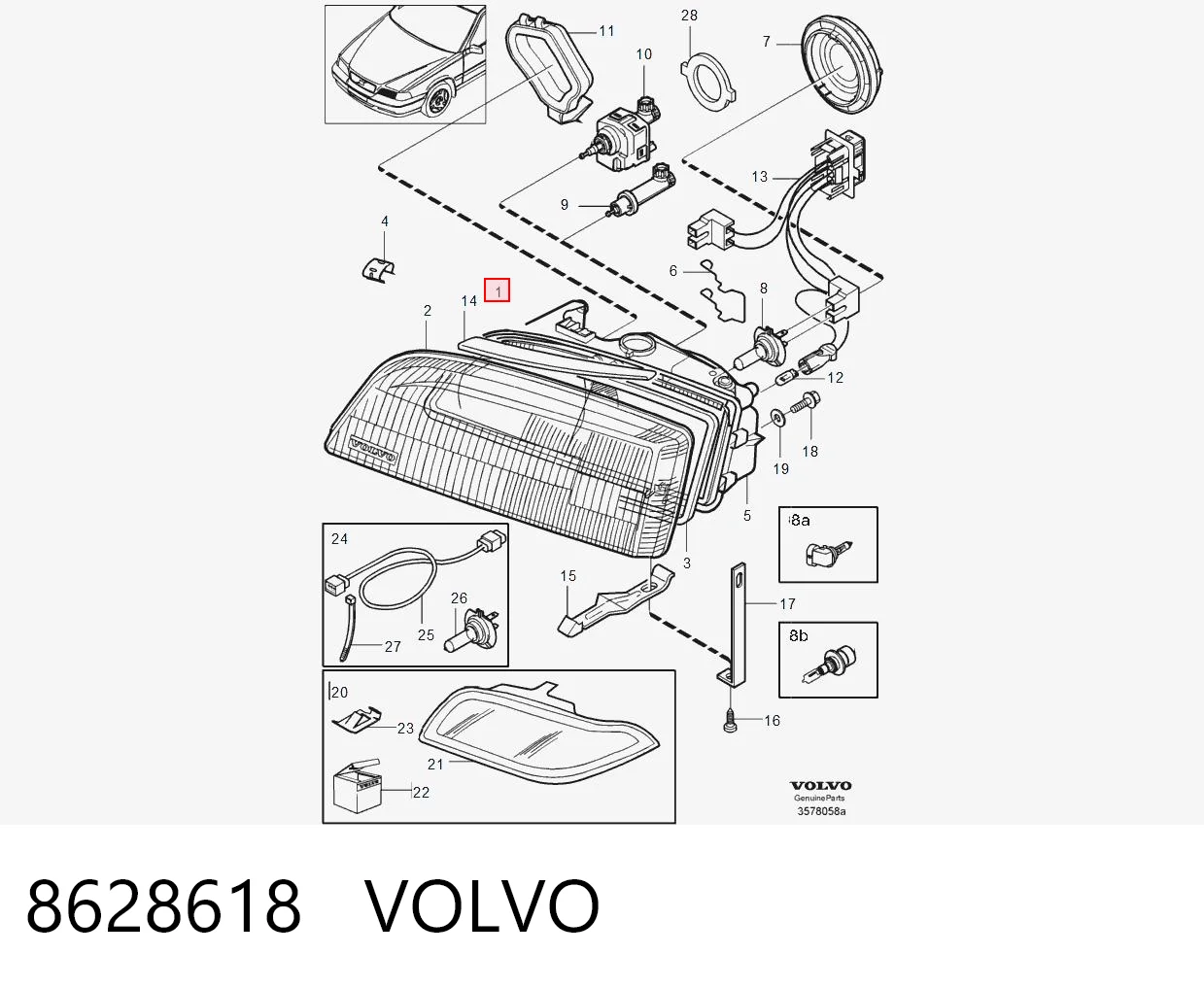  Faro derecho Volvo V70 1