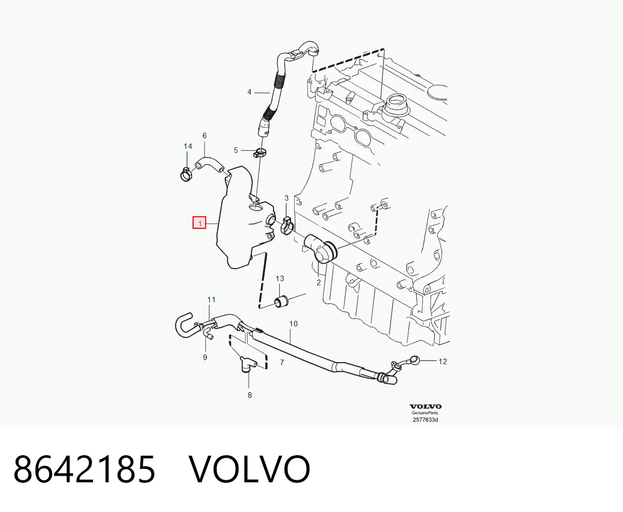 8642185 Volvo Separador de aceite del sistema de ventilación del cárter