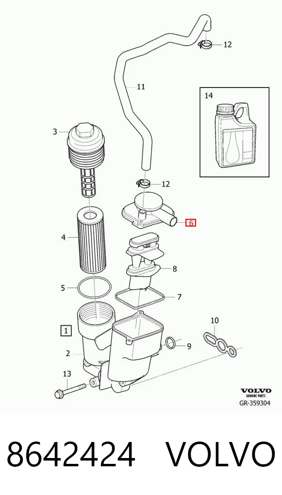 8642424 Volvo Válvula de ventilación del cárter
