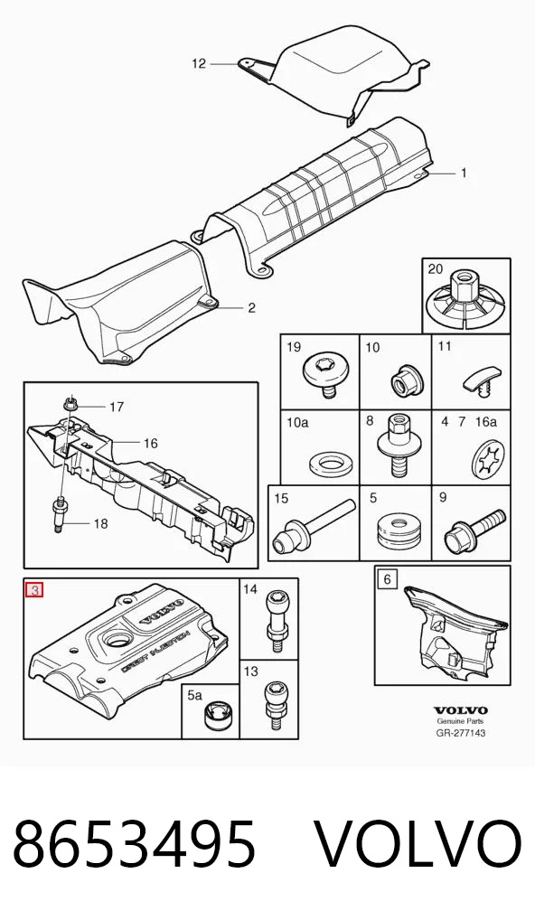 Tapa del motor decorativa para Volvo XC90  