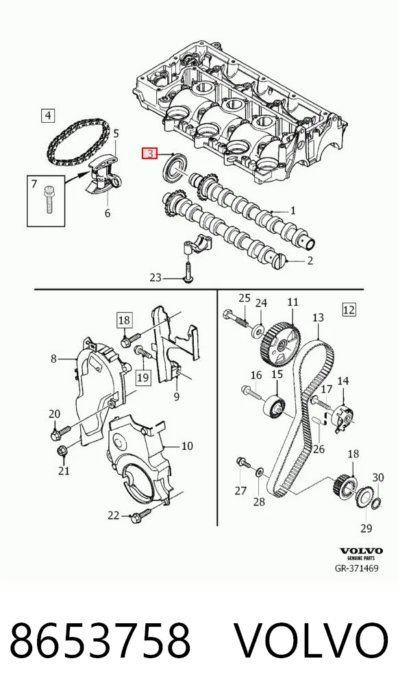 Retén de árbol de levas para Citroen Jumpy II 