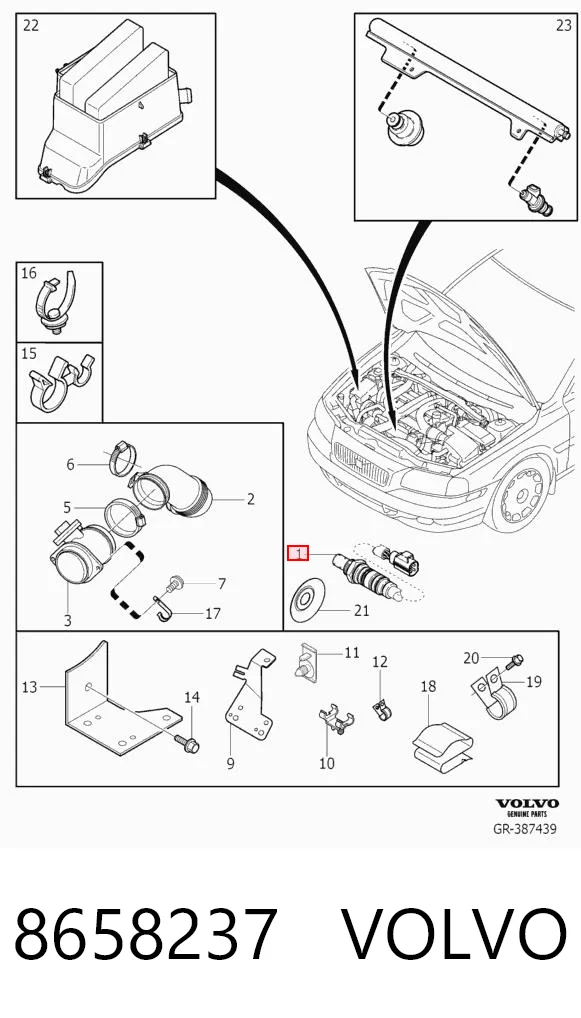8658237 Volvo Sensor de oxígeno previo al catalizador