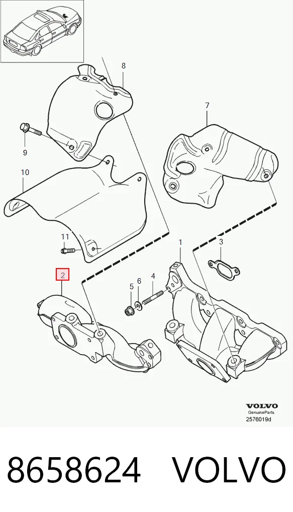 8658624 Volvo Turbo para motor