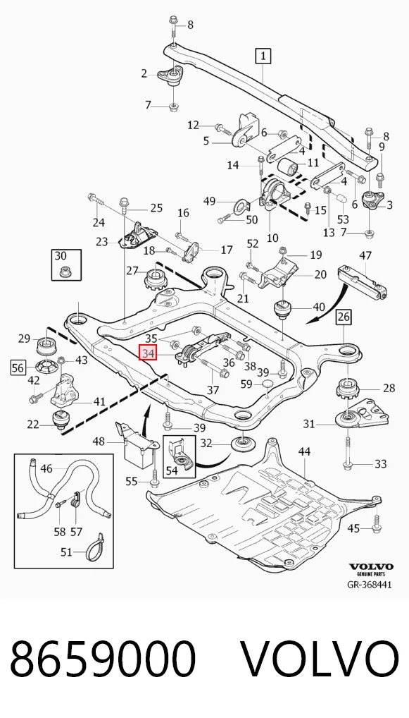 8659000 Volvo Soporte inferior del motor