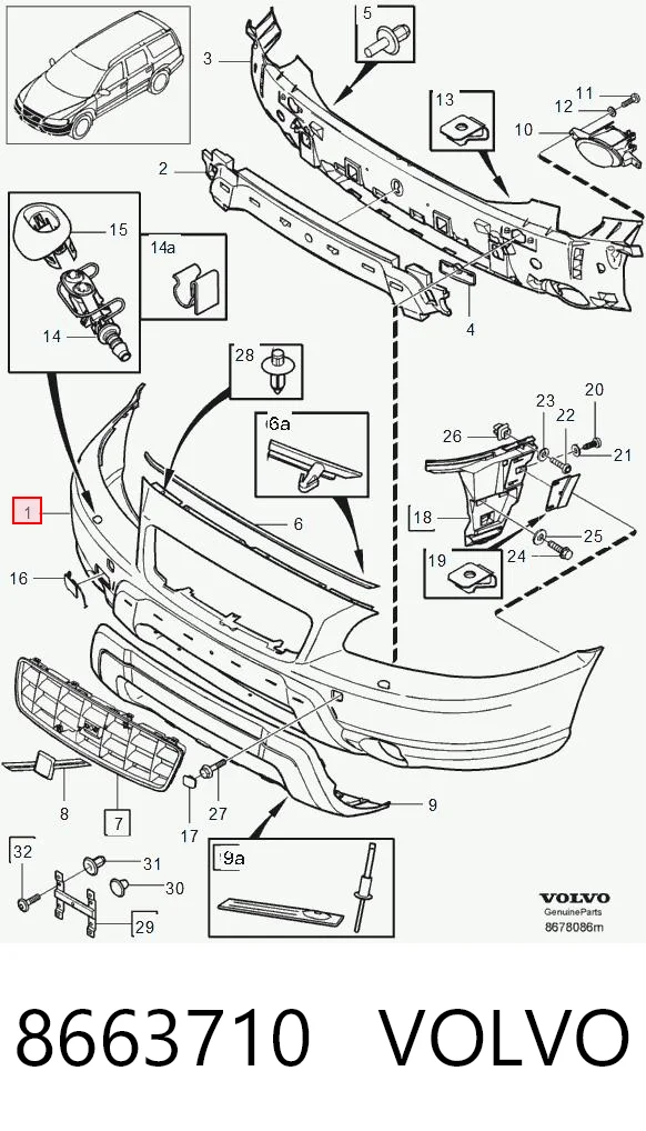 Comprar Parachoques delantero Volvo XC70 SZ, LZ a bajo precio