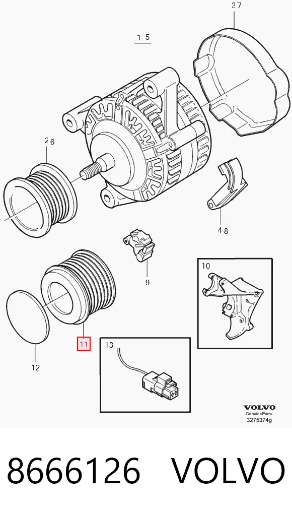 Polea alternador para Volvo S40 VS