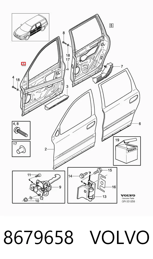 Puerta delantera para Volvo XC70 CROSS COUNTRY SZ, LZ