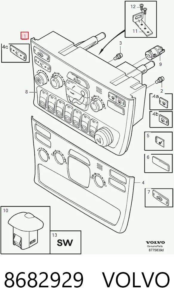 Unidad de control de la ventilación para Volvo S80 I TS, TH, KV