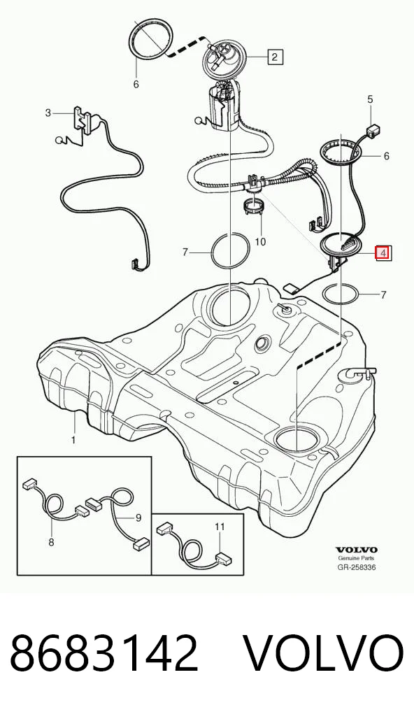 8683142 Volvo Medidor de combustible