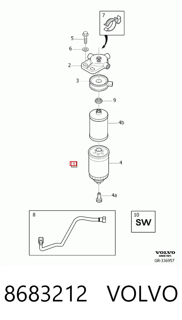 8683212 Volvo Filtro de gasolina