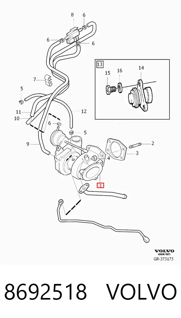 8692518 Volvo Turbo para motor