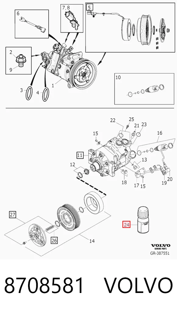 8708581 Volvo Compresor climatizador