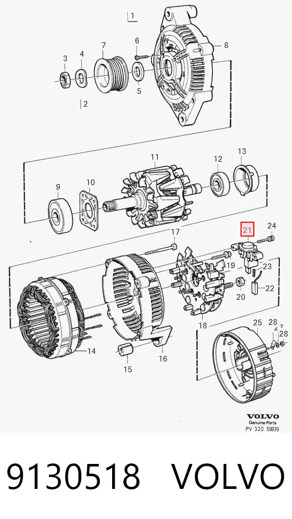 9130518 Volvo Regulador alternador