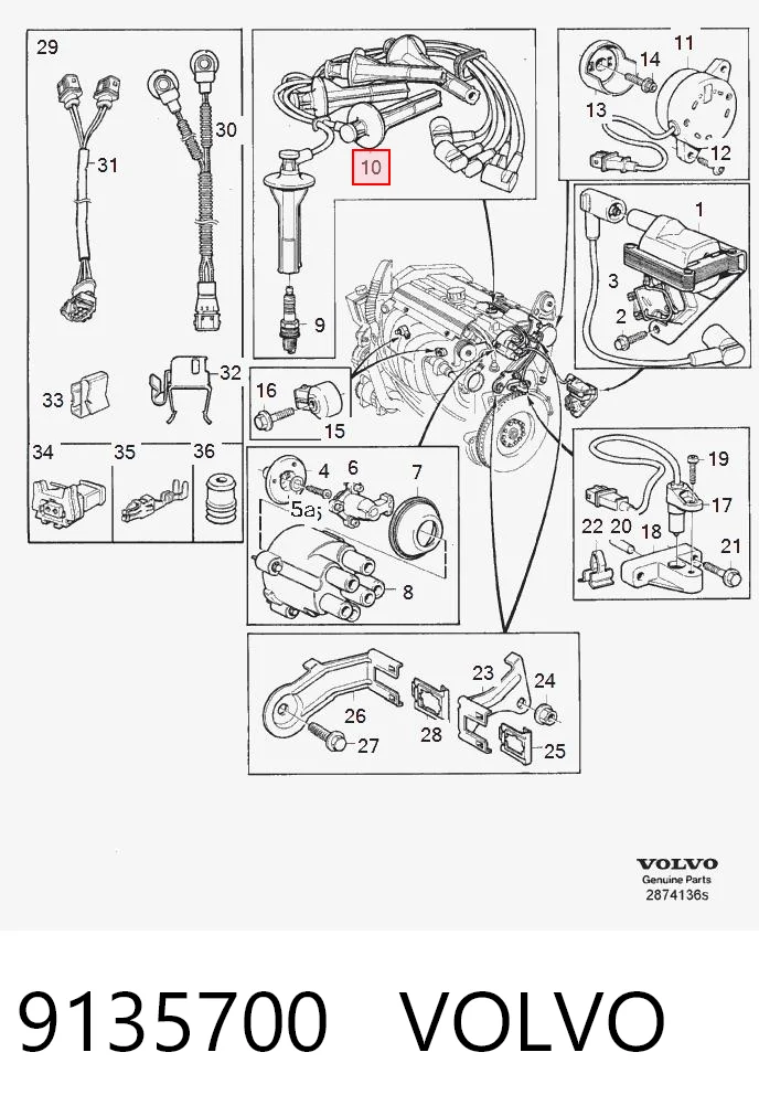 Juego de cables de alta tensión 9135700 VOLVO