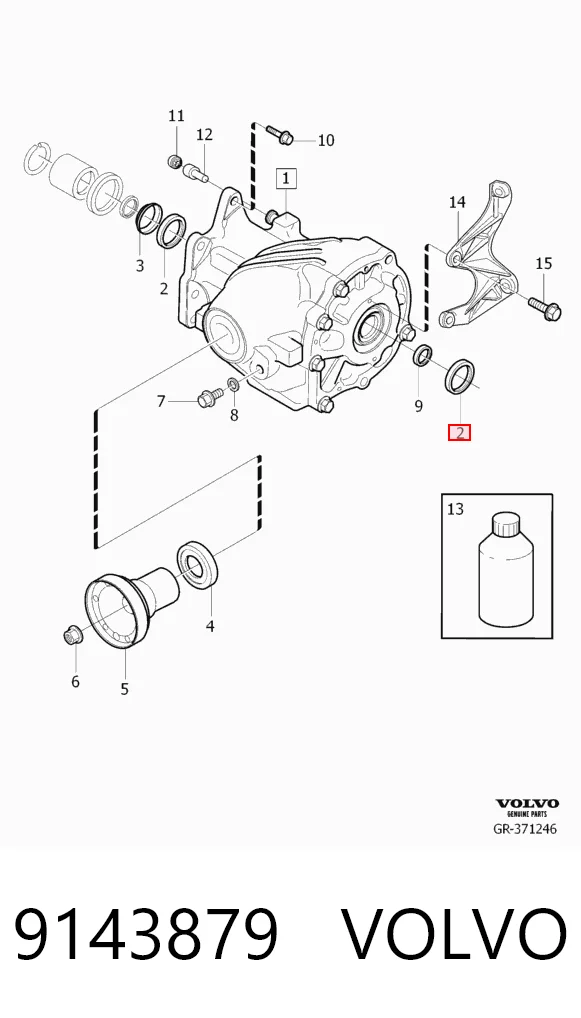 9143879 Volvo Retén del diferencial del eje delantero