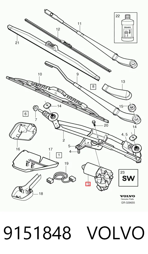 Comprar Motor limpiaparabrisas Volvo S80 I TS, TH, KV