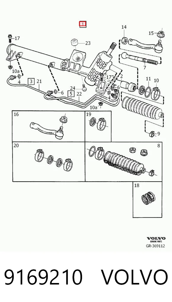 9169210 Volvo Cremallera caja de direccion