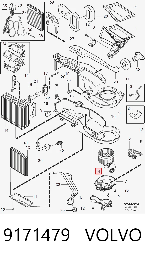 9171479 Volvo Ventilador de habitáculo