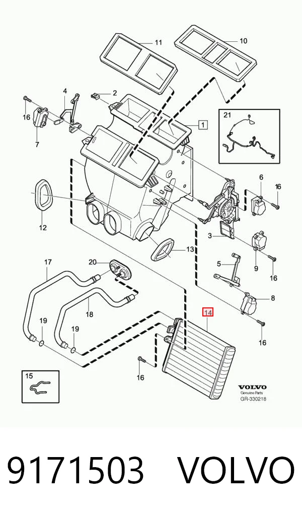 9171503 Volvo Radiador interior
