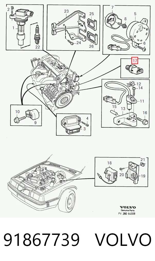 Sensor de temperatura del líquido refrigerante 91867739 VOLVO