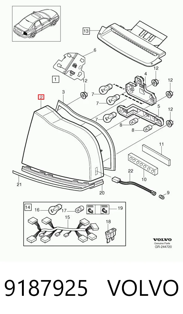 Comprar Piloto trasero derecho Volvo S80 I TS, TH, KV a bajo precio