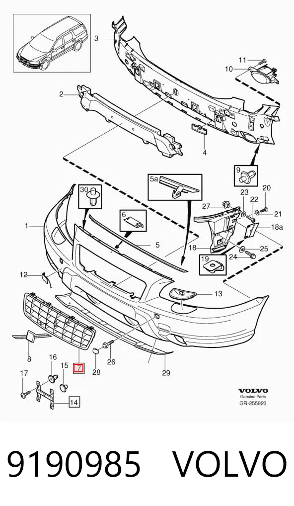 Comprar Parrilla del radiador Volvo XC70 SZ, LZ a bajo precio
