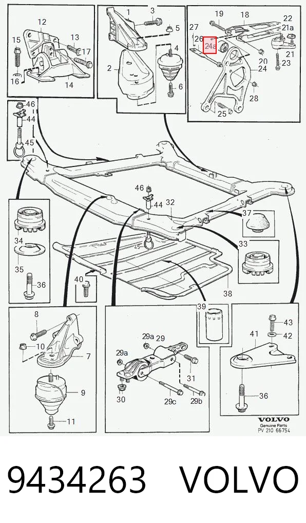 9434263 Volvo Soporte superior de motor con silentblock