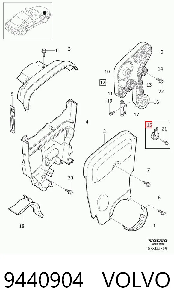 Tensor, correa de distribucion para Volvo S80 TS, TH, KV