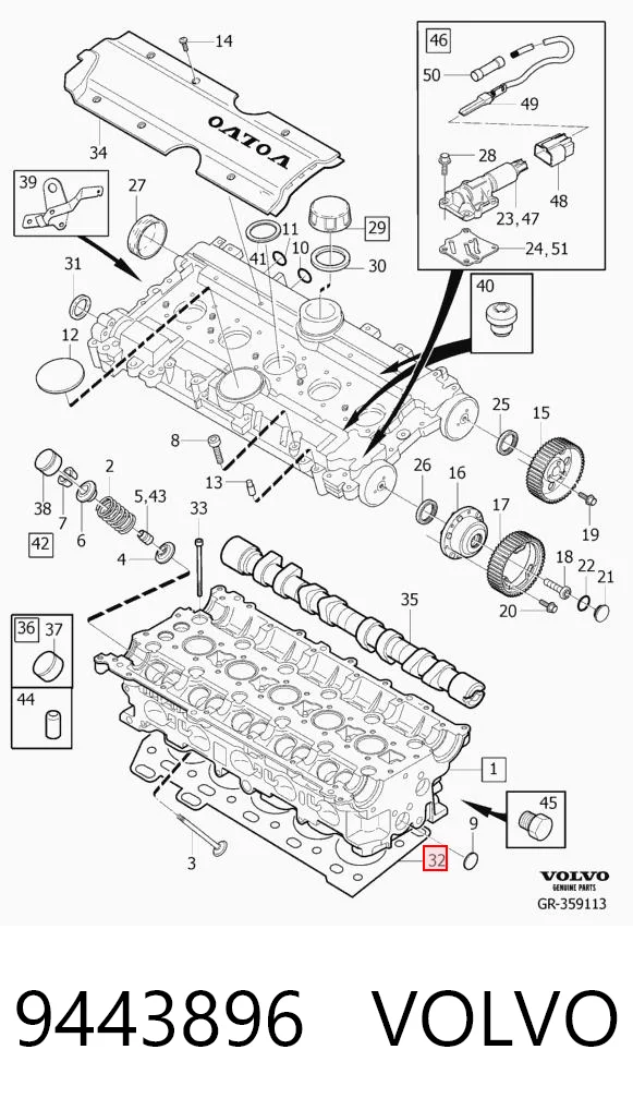 9443896 Volvo Empaquetadura de culata