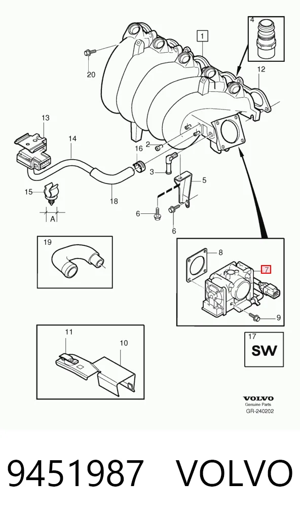Cuerpo de aceleración completo 9451987 VOLVO