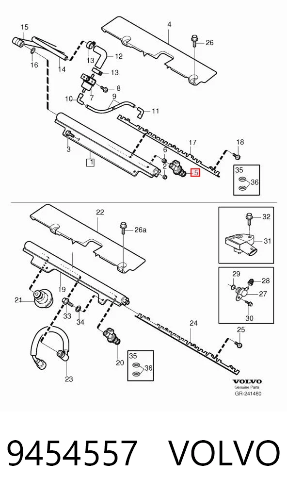 9454557 Volvo Inyector de combustible